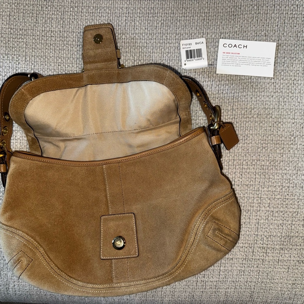 Coach Suede Soho Flap Shoulder Bag - Picture 12 of 16